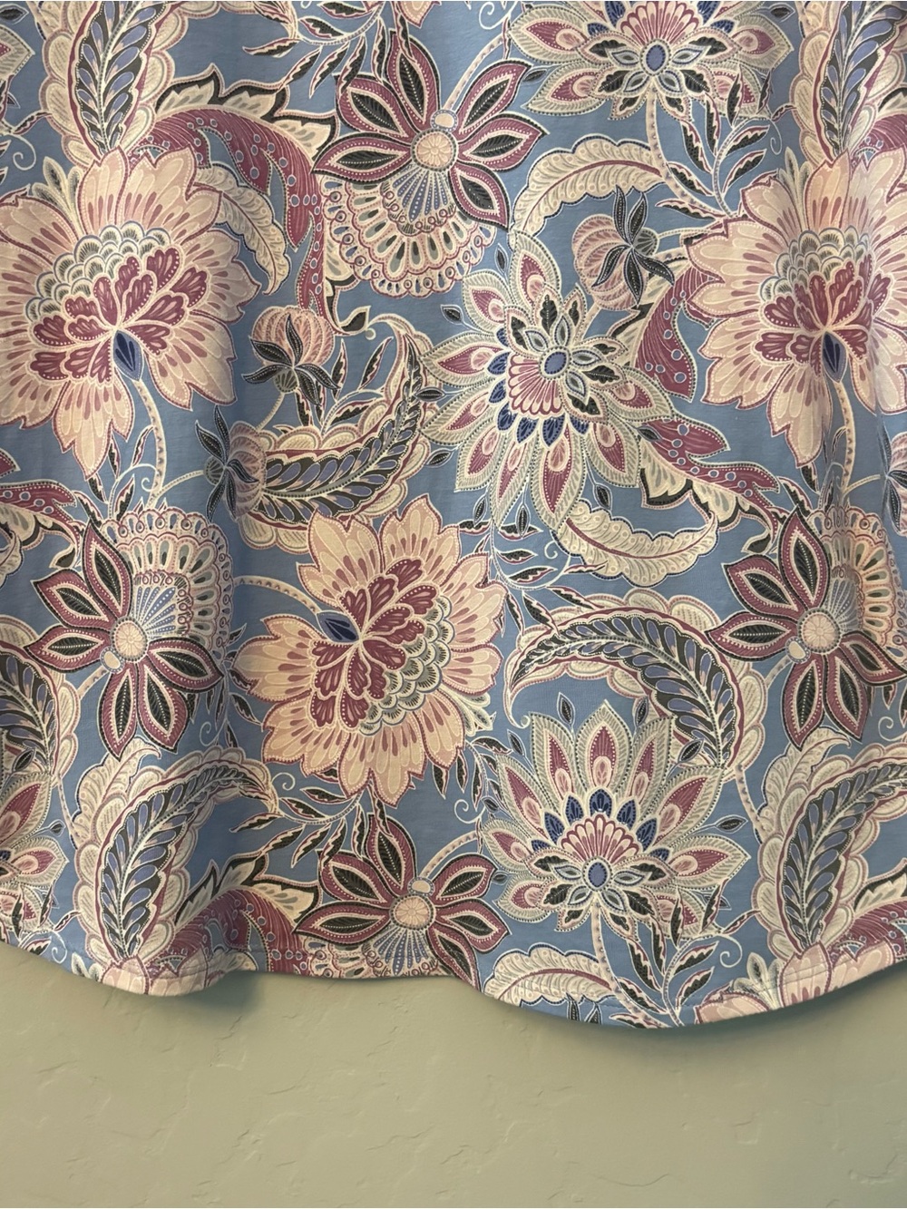 Pure jill long sleeve shirttail tee pima cotton blue pink paisley medium - Picture 14 of 16